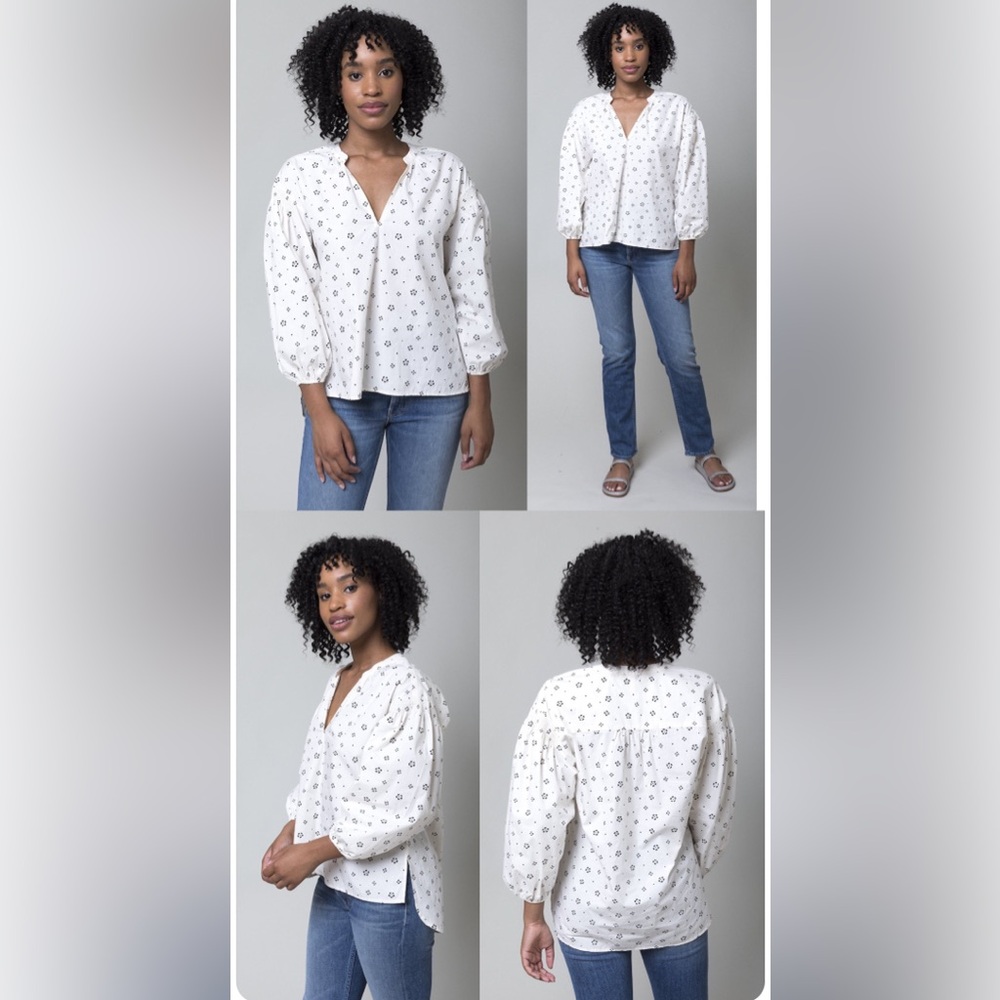 Apiece Apart Maria Shirred Blouse Top Size XS NWOT never worn!